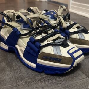 Dolce & Gabbana White Blue and Black- Size 13